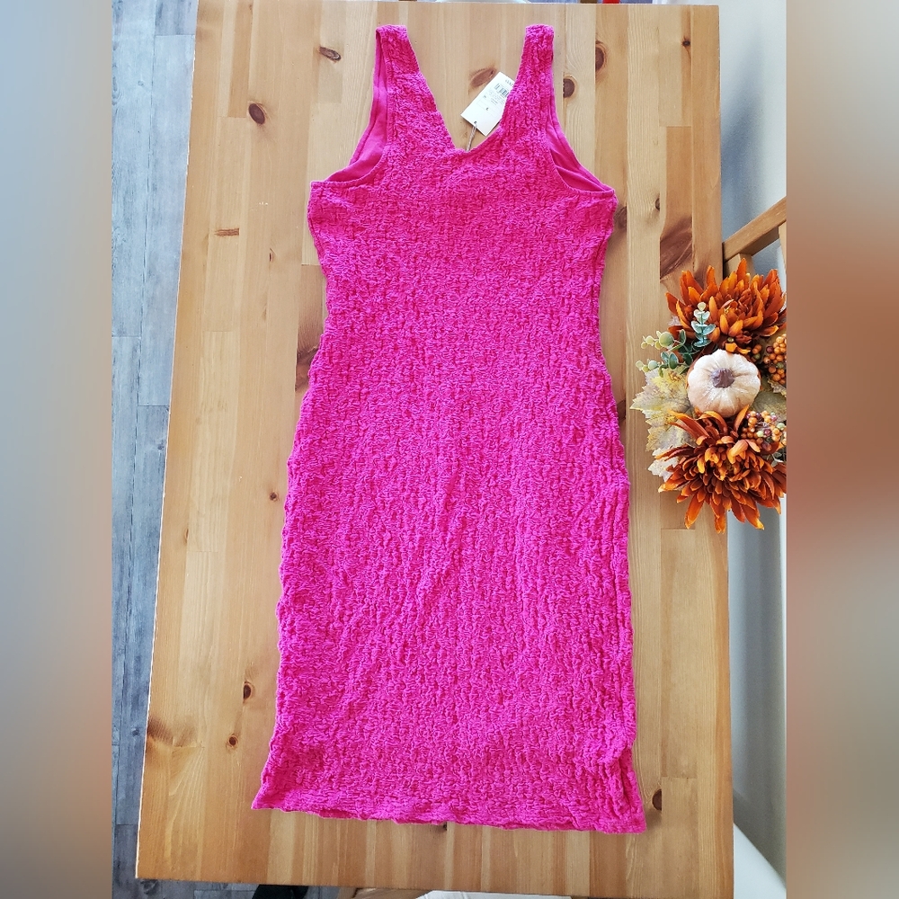 A. New Day - Women's Puckered Knit Dress Pink Size S - Picture 11 of 11